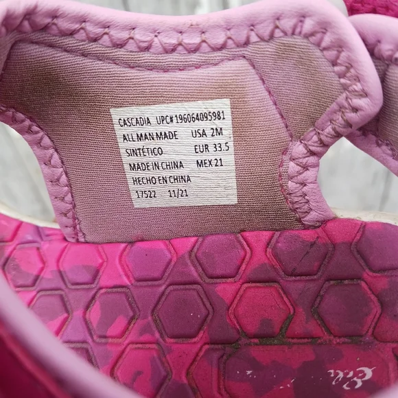 Eddie Bauer Girls 2M Sandals Cascade Hot Pink & Purple Adjustable Hook and Loop‎ - Picture 9 of 9